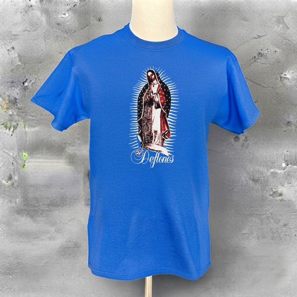Deftones Our Lady of Guadalupe Virgin Mary Vintage Blue T-Shirt